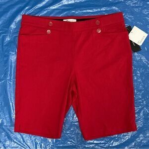 💥💋💥89th & Madison Vibrant Solar Flare Red Women's Bermudas w/ Pockets